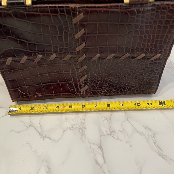 Yves Saint Laurent Vintage Rare Crock Embossed Handbag - Picture 14 of 15